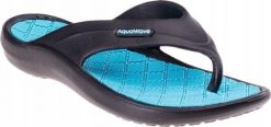 AquaWave JAPONKI ALEMA WMNS BLACK/BLUE CURACAO 37. Czarne klapki damskie AQUAWAVE, bez wzorów, sportowe, bez obcasa. Za 38.68 zł.