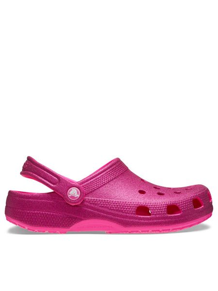 Crocs Klapki Classic Glitter Clog 205942 Różowy. Czerwone klapki damskie Crocs, bez wzorów, z tworzywa sztucznego, bez obcasa. Za 246.99 zł.