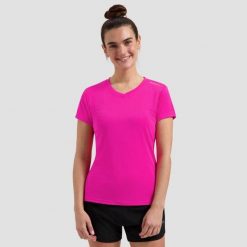 Funkcjonalna koszulka damska Rogelli PROMOTION LADY. Czerwone koszulki sportowe damskie Rogelli, xl, bez wzorów, bez kołnierzyka, bez ramiączek. Za 49.00 zł.