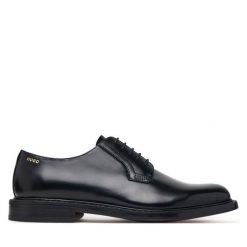 Półbuty HUGO. Czarne eleganckie półbuty Hugo, wizytowe, bez zapięcia. Za 1,349.00 zł.