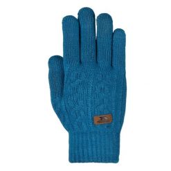 Rękawiczki Dzianinowe Damskie Kollie. Niebieskie rękawiczki damskie Trespass, na zimę, bez wzorów, z dzianiny. Za 38.99 zł.