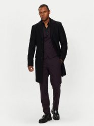 Hugo Płaszcz wełniany Migor 2441 50528793 Czarny Slim Fit. Czarne płaszcze męskie Hugo, na zimę, m, bez wzorów, z wełny, bez kaptura. Za 1,699.00 zł.