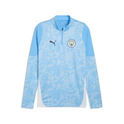 Bluzka treningowa 1/4 zip Manchester City 2025/26. Niebieskie koszulki sportowe męskie Puma, l, bez wzorów, bez kołnierzyka, bez ramiączek, do biegania. W wyprzedaży za 290.00 zł.
