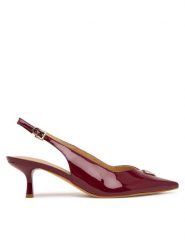 Guess Czółenka FLTYNN PAF05 Bordowy. Czerwone czółenka damskie Guess, z aplikacjami, ze skóry, bez obcasa, bez zapięcia. Za 544.99 zł.