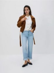 Kardigan z krótkimi rękawami - złamana biel. Kardigany damskie Reserved, l, bez wzorów, z bawełny, krótkie. Za 119.99 zł.