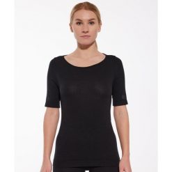 Koszulka damska z krótkim rękawem Brubeck JOGA MERINO. Czarne koszulki sportowe damskie Brubeck, bez wzorów, na fitness i siłownię. Za 199.99 zł.