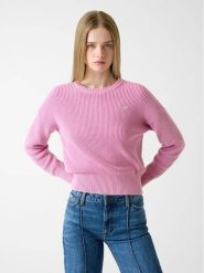 Guess Jeans Sweter 180586 Różowy Classic Fit. Czerwone swetry damskie Guess Jeans, xxl, z aplikacjami, z jeansu, bez kołnierzyka, bez ramiączek, bez kaptura. Za 389.00 zł.