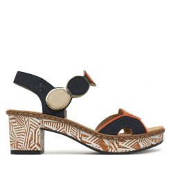 Sandały Rieker. Sandały damskie Rieker, bez wzorów, bez obcasa, na słupku, bez zapięcia. Za 329.99 zł.