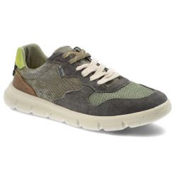 Sneakersy męskie Jeep, na platformie materiałowe sznurowane codzienne i sportowe, militarne, JM51004A-020. Zielone półbuty na co dzień męskie Jeep, z materiału, militarne, bez zapięcia. Za 314.99 zł.