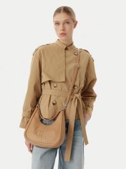 Calvin Klein Torebka Bold Ck Small Crescent LV04F3561G Beżowy. Brązowe torebki do ręki damskie Calvin Klein, bez wzorów, ze skóry, bez dodatków. Za 409.99 zł.