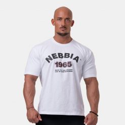 Koszulka Golden Era Biała - NEBBIA. Białe koszulki sportowe męskie Nebbia, l, bez wzorów, z bawełny, bez kołnierzyka, bez ramiączek, na fitness i siłownię. Za 94.99 zł.