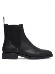 Gant Sztyblety Fayy 33551427 Czarny. Czarne botki damskie GANT, ze skóry, bez obcasa, na płaskiej podeszwie, bez zapięcia. Za 769.99 zł.