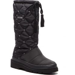Kozaki GUESS - FLVEE4 FAB10 BLACK. Czarne kozaki damskie Guess, z materiału. W wyprzedaży za 539.00 zł.