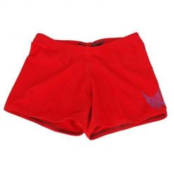 Spodnie do wody chłopięce Nike Jdi Swoosh. Czerwone spodnie materiałowe dla chłopców Nike, na lato, bez wzorów. Za 67.99 zł.