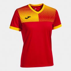 Damski jersey Joma Eco Supernova. Czerwone koszulki sportowe damskie Joma, bez wzorów, z jersey, sportowe, bez kołnierzyka. Za 91.00 zł.