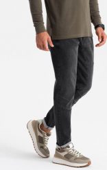 Ombre Spodnie męskie jeansowe TAPER FIT z przeszyciami i podwiniętymi nogawkami czarne V3 OM-PADP-0161 XXL. Czarne spodnie sportowe męskie Ombre, m, bez wzorów, z jeansu. Za 159.99 zł.