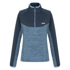 Damska Bluza Szybkoschnąca Z Suwakiem Hepley. Niebieskie bluzy sportowe damskie Regatta, bez wzorów, bez kaptura, trekkingowe. Za 58.99 zł.