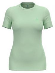 Koszulka damska ODLO Merino 160 BL TOP krótki rękaw 100% wełna merino. Zielone koszulki sportowe damskie Odlo, l, bez wzorów, ze skóry, bez kołnierzyka, bez ramiączek, do biegania. Za 319.99 zł.
