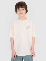 4F T-shirt oversize z nadrukiem chłopięcy - biały 146 (10-11 lat). Białe t-shirty dla chłopców 4f, bez wzorów, z bawełny, bez ramiączek. W wyprzedaży za 39.99 zł.