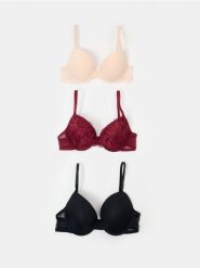 Biustonosze push up 3 pack - wielobarwny. Biustonosze Sinsay, bez wzorów. Za 39.99 zł.