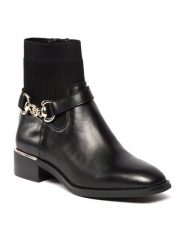Aldo Botki Franina 13472669 Czarny. Czarne botki damskie Aldo, ze skóry, bez obcasa, na płaskiej podeszwie, bez zapięcia. Za 509.99 zł.