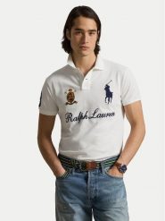 Polo Ralph Lauren Polo 710P07311002 Biały Custom Slim Fit. Białe koszulki polo męskie Polo Ralph Lauren, l, bez wzorów, z bawełny, bez ramiączek. Za 859.99 zł.