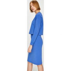 Answear - Sukienka Watch Me. Niebieskie sukienki damskie ANSWEAR, na co dzień, s, bez wzorów, z bawełny, casualowe, bez kołnierzyka, bez ramiączek, mini, proste. W wyprzedaży za 39.90 zł.
