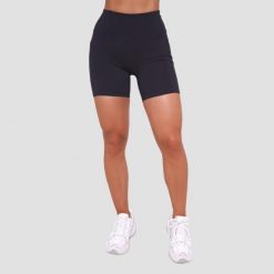 Szorty damskie fitness slim z kieszeniami czarne Ignite. Czarne szorty sportowe damskie GYMBEAM, s, bez wzorów, z elastanu, sportowe, do biegania. Za 85.90 zł.