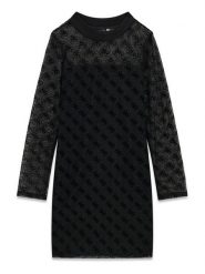 Guess Sukienka codzienna J6YK04 K3957 Czarny Regular Fit. Czarne sukienki dla dziewczynek Guess, z aplikacjami, z syntetyku, bez ramiączek. Za 284.99 zł.