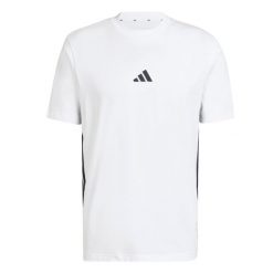 Koszulka adidas Essentials 3 Stripes. Białe koszulki sportowe męskie Adidas, uniwersalny, bez wzorów, z bawełny, bez kołnierzyka, bez ramiączek. Za 103.99 zł.