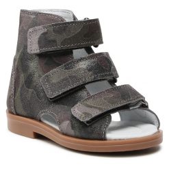 Sandały Flamingo. Szare sandały chłopięce Flamingo, bez zapięcia. Za 279.99 zł.