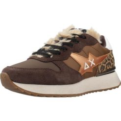 Buty SUN68 STARGIRL ANIMAL Brązowy. Brązowe obuwie sportowe damskie SUN68, bez wzorów, ze skóry, na fitness i siłownię. Za 332.99 zł.