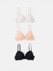 Biustonosze push-up z siateczką 3 pack - wielobarwny. Biustonosze Sinsay, bez wzorów. Za 39.99 zł.