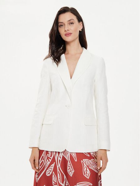 Tatuum Marynarka Lamia 1 T2408.022 Écru Regular Fit. Żakiety damskie Tatuum, bez wzorów, ze lnu. Za 479.99 zł.