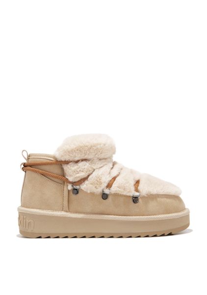Buty śniegowce dziecięce D.Franklin ocieplane. Brązowe śniegowce dziewczęce D.Franklin, z materiału, eleganckie, bez zapięcia. Za 199.00 zł.
