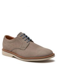 Clarks Półbuty Atticus Ltlace 26176084 Szary. Szare półbuty na co dzień męskie Clarks, z nubiku, bez zapięcia. Za 319.99 zł.