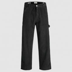 Chino Jack & Jones Alex sztruksowy cieśla czarny. Czarne spodnie sportowe męskie Jack&Jones, bez wzorów, ze sztruksu. Za 253.76 zł.
