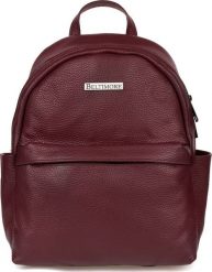 Beltimore Burgundowy mały skórzany plecak damski elegancki plecaczek A5 Beltimore P15. Czerwone plecaki damskie Beltimore, bez wzorów, eleganckie. Za 239.99 zł.
