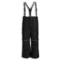 Spodnie narciarskie dziecięce z szelkami Lemon Explore ZL5 czarne. Czarne spodnie materiałowe dla chłopców LEMON explore, na zimę, z aplikacjami, z materiału. Za 259.90 zł.