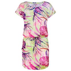 Elegancka letnia sukienka z miękkiej bawełny dla kobiet. Fioletowe koszulki sportowe damskie LOF, m, bez wzorów, z bawełny, bez kołnierzyka, bez ramiączek, trekkingowe. Za 109.99 zł.