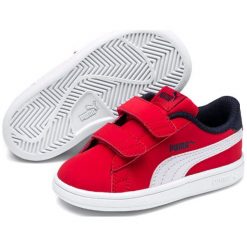 Puma Smash v2 Buck V Ps High Risk Red-White-Peacoat 27-28. Białe buty sportowe dziewczęce Puma, bez wzorów. Za 151.00 zł.