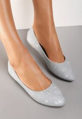 Srebrne Balerinki Sophope. Szare baleriny damskie Renee, bez wzorów, klasyczne, bez obcasa, na płaskiej podeszwie. Za 69.99 zł.
