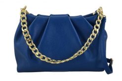Marszczona listonoszka BARBERINI'S chabrowa 948-30. Niebieskie torebki shopper damskie Barberinis, bez wzorów, ze skóry, biznesowe, małe, bez dodatków. Za 269.99 zł.