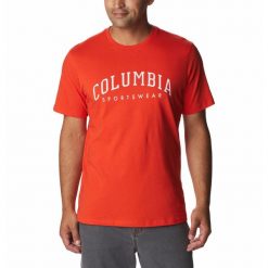 Koszulka Męska Columbia Rockaway River Graphic SS T-Shirt. Czerwone koszulki sportowe męskie Columbia, m, bez wzorów, sportowe, bez kołnierzyka. Za 69.99 zł.