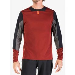 Bluza rowerowa męska Fox Defend LS Jersey. Czerwone bluzy męskie FOX, m, bez wzorów, z jersey, bez kaptura, rowerowe. Za 287.99 zł.