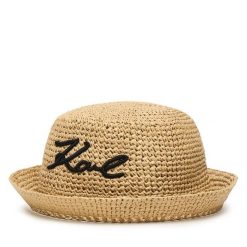 Kapelusz KARL LAGERFELD. Brązowe czapki i kapelusze damskie KARL LAGERFELD, bez wzorów. Za 429.99 zł.