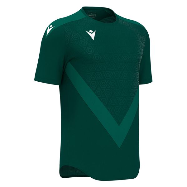 Koszulka Macron Wisp. Zielone koszulki sportowe męskie Macron, xl, bez wzorów, z materiału, bez kołnierzyka, bez ramiączek, do piłki nożnej. Za 161.50 zł.