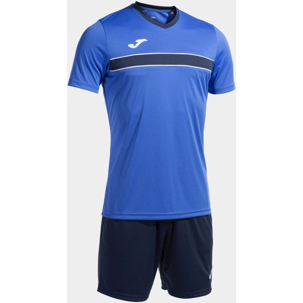 Joma Victory Sports Set – koszulka V + szorty, 100% poliester, roz. M, Royal. Niebieskie koszulki sportowe męskie Joma, l, bez wzorów, z poliesteru, bez kołnierzyka, bez ramiączek, do piłki nożnej. Za 168.99 zł.