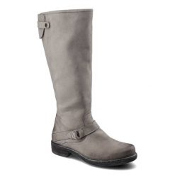 Szare Kozaki Simen Damskie Ocieplane Buty Zimowe. Szare kozaki damskie Simen, z nubiku, bez obcasa, na płaskiej podeszwie. Za 399.00 zł.