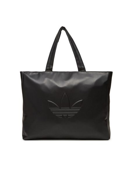 Adidas Torebka Polyurethane Shopper Outline Trefoil JC6000 Czarny. Czarne torebki shopper damskie Adidas, bez wzorów, ze skóry, bez dodatków. Za 219.99 zł.